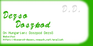dezso doszpod business card